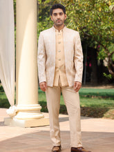 Champagne Embroidered Achkan Set