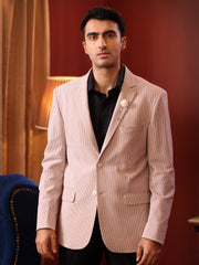 Textured Peach Formal Jacket for Men – Smart Casual & Semi-Formal Wear