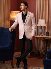 Textured Peach Formal Jacket for Men – Smart Casual & Semi-Formal Wear