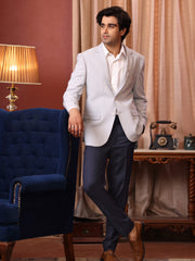 Textured Light Blue Formal Jacket for Men – Smart Casual & Semi-Formal Wear