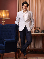 Textured Light Blue Formal Jacket for Men – Smart Casual & Semi-Formal Wear
