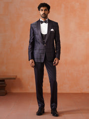Men’s Grey Shawl Collar Suit Set