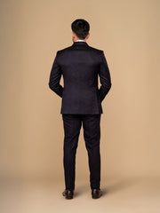 Men's Dark Purple Tuxedo With Notched Collar Suit