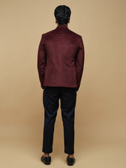 Men’s Maroon Notch Collar Jacket