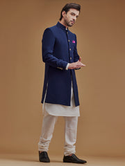 Solid Blue Achkan
