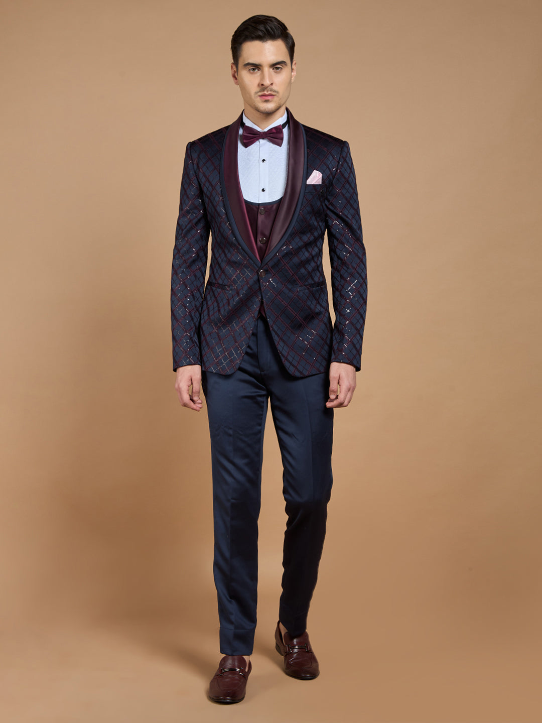 Blue embroidered Party Wear Suit