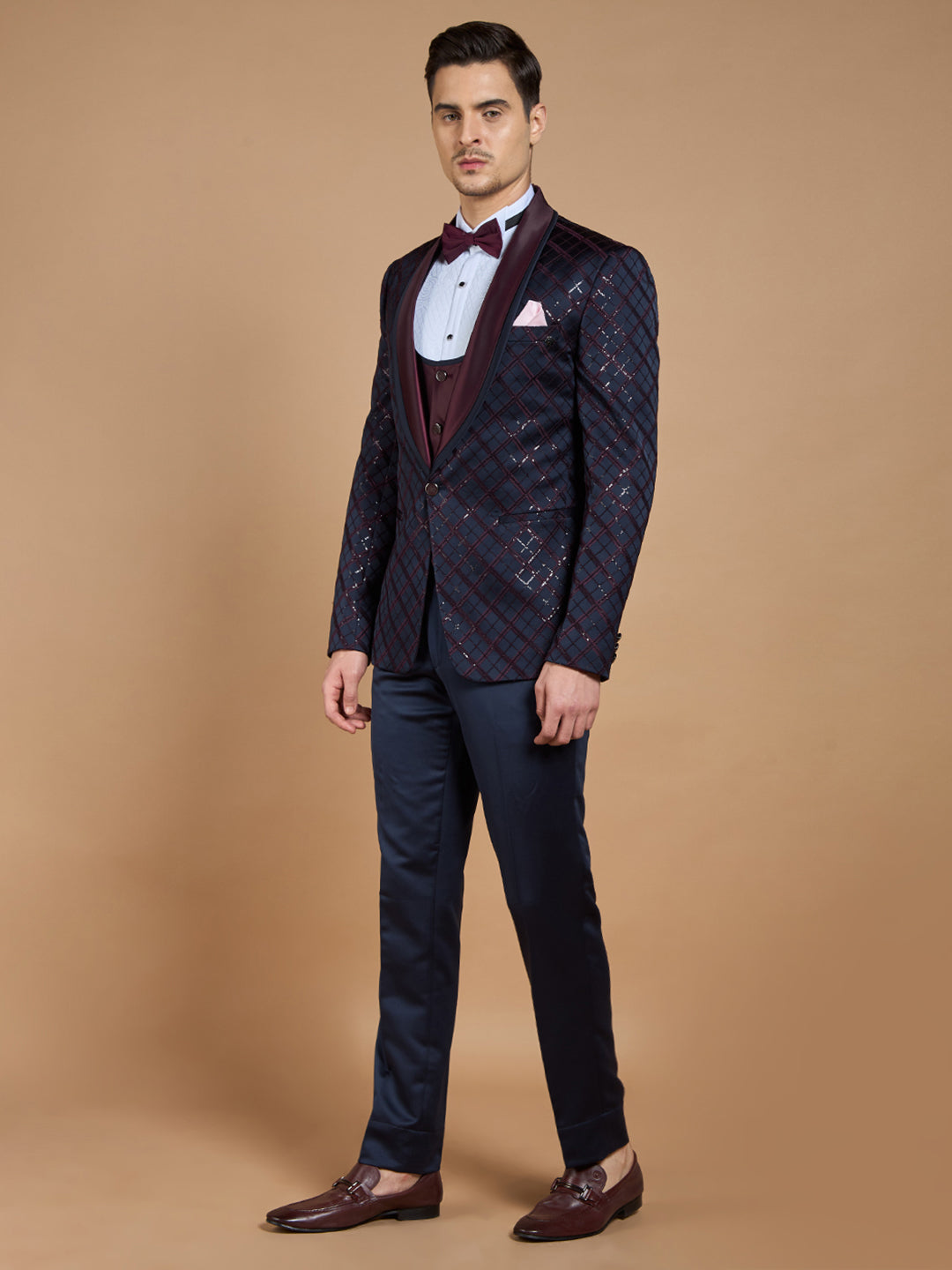 Blue embroidered Party Wear Suit