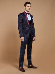 Blue embroidered Party Wear Suit