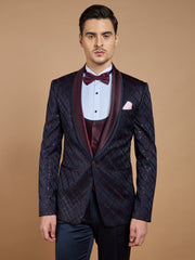 Blue embroidered Party Wear Suit