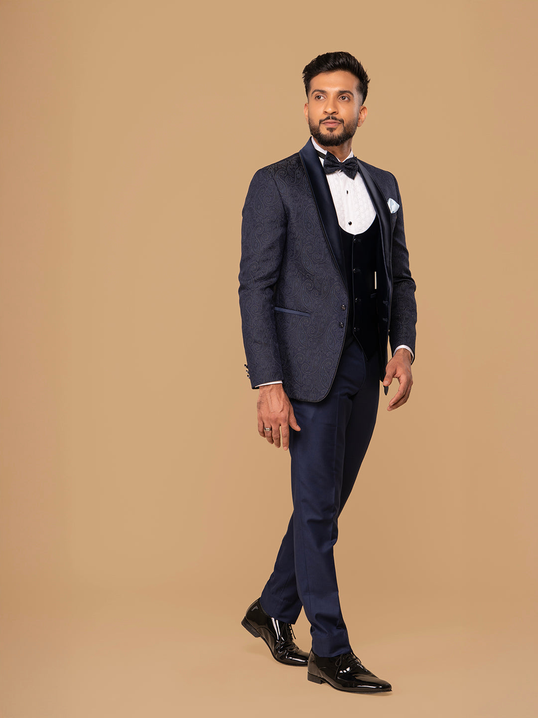 Men's Blue Tuxedo With Shawl Collar