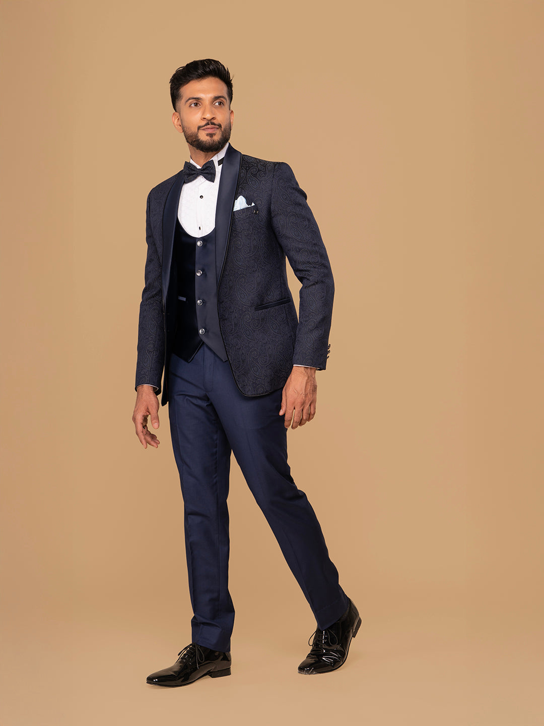 Men's Blue Tuxedo With Shawl Collar