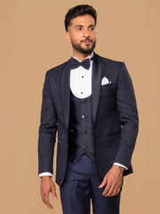 Men's Blue Tuxedo With Shawl Collar