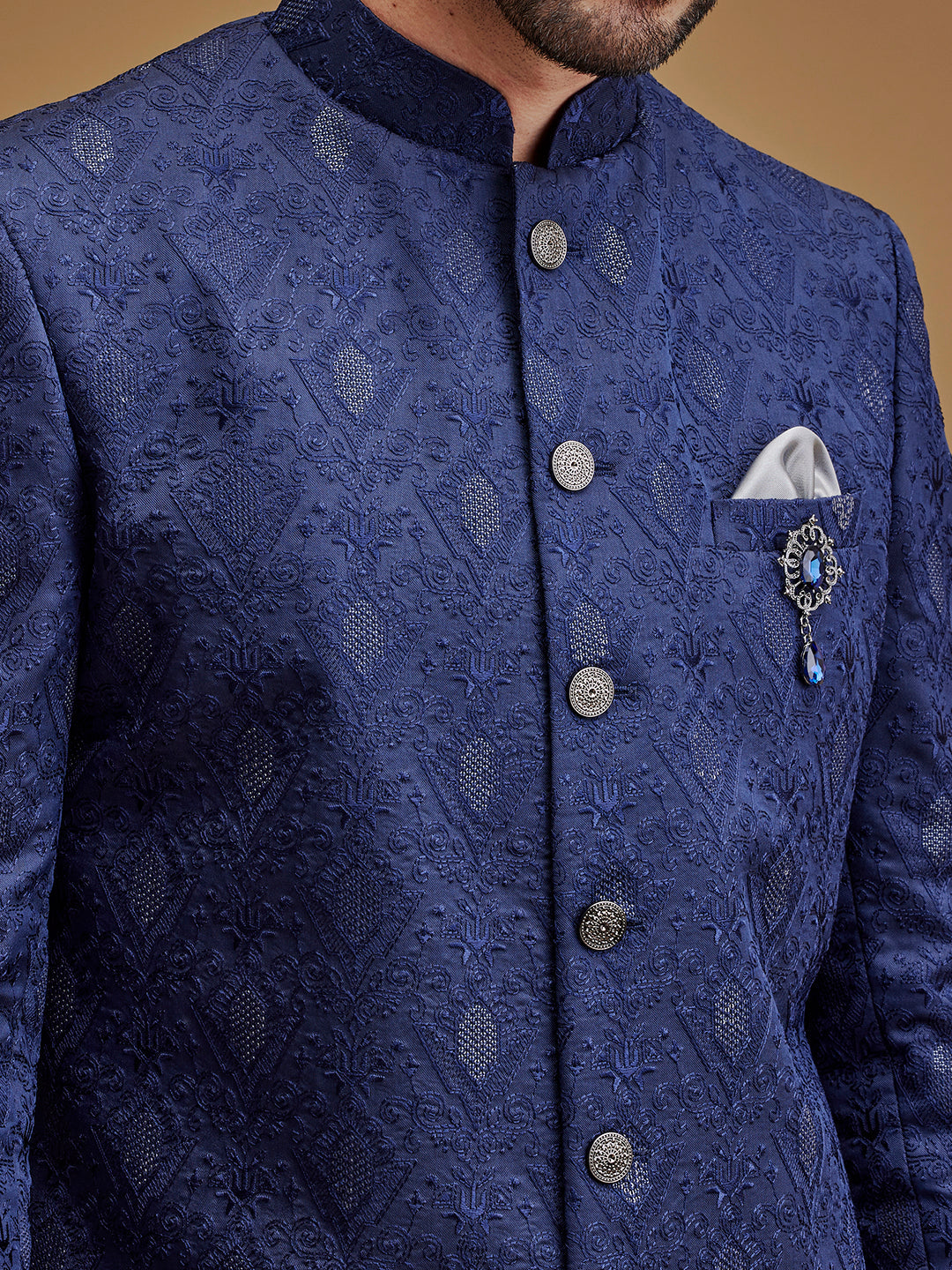 Navy Blue Achkan