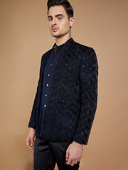Navy Blue embroidered Party Wear Suit
