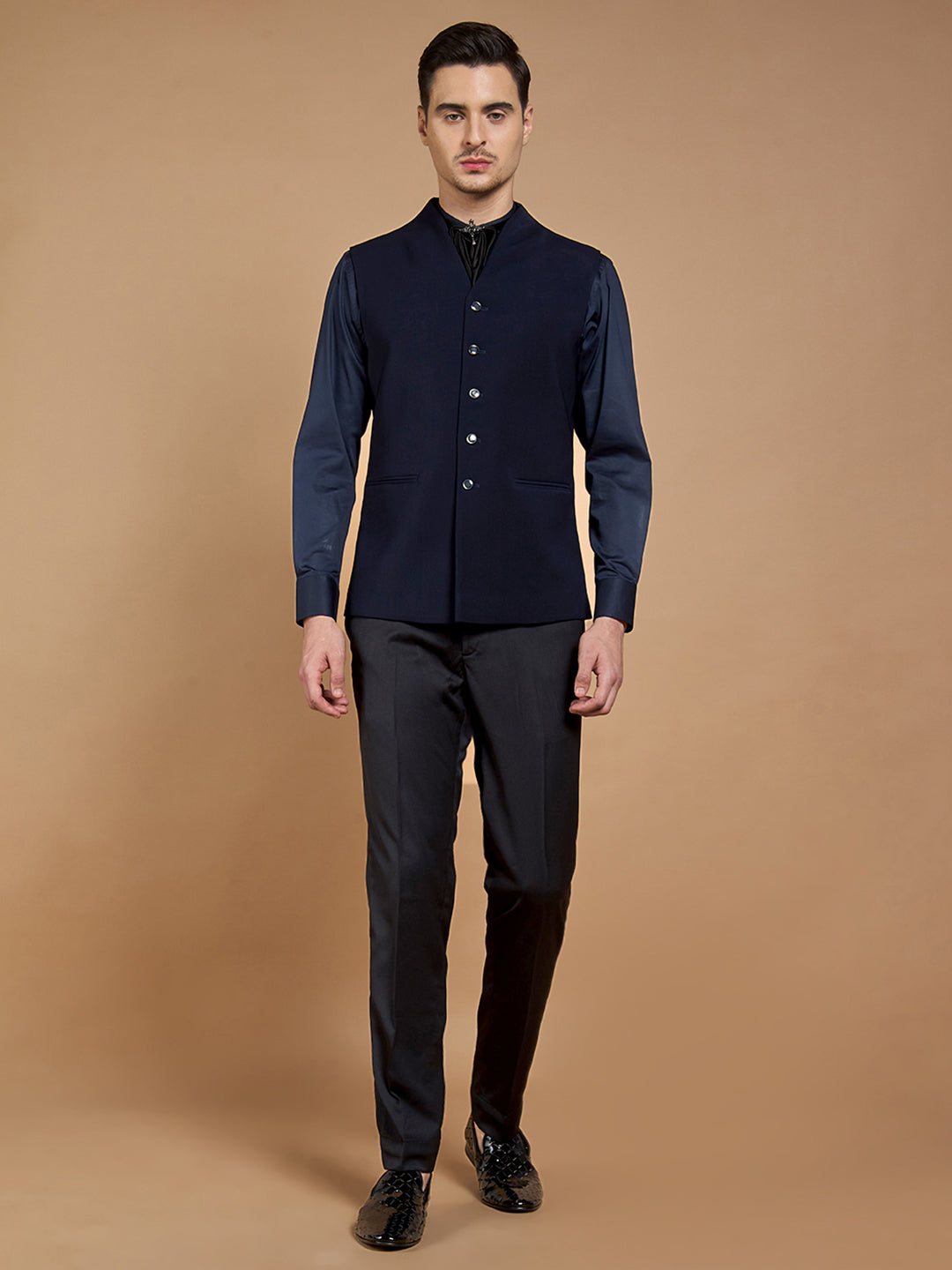 Navy Blue embroidered Party Wear Suit