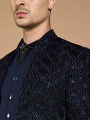 Navy Blue embroidered Party Wear Suit