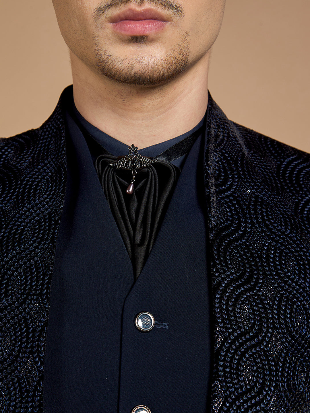 Navy Blue embroidered Party Wear Suit