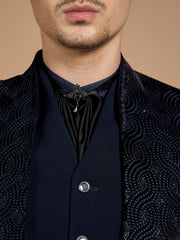 Navy Blue embroidered Party Wear Suit