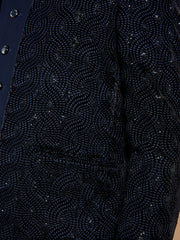 Navy Blue embroidered Party Wear Suit