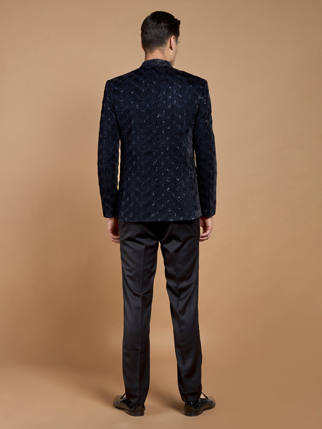 Navy Blue embroidered Party Wear Suit