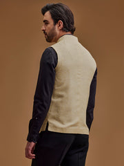 Self Designed Floral Beige Bundi