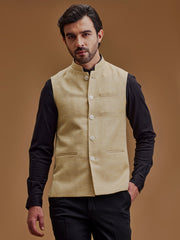 Self Designed Floral Beige Bundi