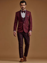 Maroon Printed Five Piece Suit
