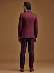 Maroon Printed Five Piece Suit