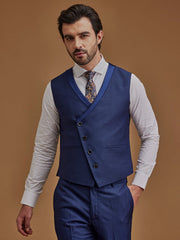 Single Breasted Paisley Blue Five Piece Suit