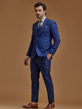 Single Breasted Paisley Blue Five Piece Suit