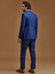 Single Breasted Paisley Blue Five Piece Suit