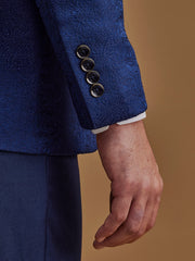 Single Breasted Paisley Blue Five Piece Suit