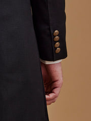 Textured Black Achkan