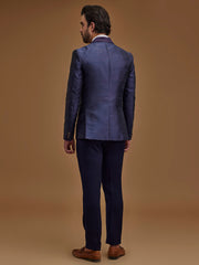 Single Breasted Stripes Purple 5-Piece Suit