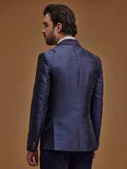 Single Breasted Stripes Purple 5-Piece Suit