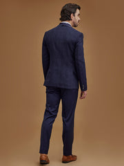 Navy Blue Double Breasted Five Piece Suit