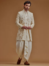 Embroidered With Zari Work Cream Achkan