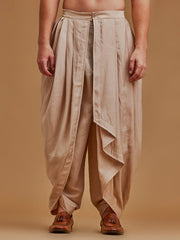 Beige Paisley Printed Achkan