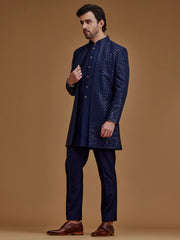 Sequence Work Blue Achkan