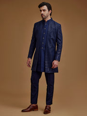 Sequence Work Blue Achkan