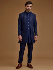 Sequence Work Blue Achkan