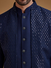 Sequence Work Blue Achkan