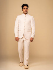 Men Cream 2-Piece Bandhgala Set