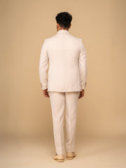 Men Cream 2-Piece Bandhgala Set