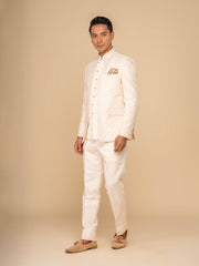 Men Cream 3-Piece Bandhgala Set