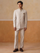Cream Embroidered Indo Western 2-Piece Bandhgala