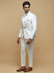 Men’s Embroidered Shawl Collar Suit Set
