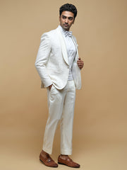 Men’s Embroidered Shawl Collar Suit Set