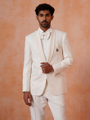 Men’s Embroidered Shawl Collar Suit Set