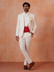 Men’s Embroidered Shawl Collar Suit Set